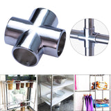 Maxbell Round Pipe Connector 25mm Pipe Fitting for Display Stand Clothes Rails Frame 4 Way