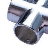 Maxbell Round Pipe Connector 25mm Pipe Fitting for Display Stand Clothes Rails Frame 4 Way
