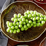 Maxbell Fruit Plate Kitchen Utensils Snack Candy Tray for Christmas Celebration Home L Amber