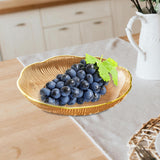 Maxbell Fruit Plate Kitchen Utensils Snack Candy Tray for Christmas Celebration Home L Amber