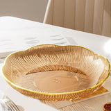 Maxbell Fruit Plate Kitchen Utensils Snack Candy Tray for Christmas Celebration Home L Amber