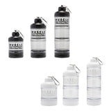 Maxbell Protein Powder Container Food Storage Containers for Pre Workout Home Travel Black 13x7cm