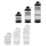 Maxbell Protein Powder Container Food Storage Containers for Pre Workout Home Travel Black 13x7cm