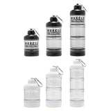 Maxbell Protein Powder Container Food Storage Containers for Pre Workout Home Travel Black 13x7cm