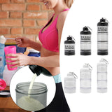 Maxbell Protein Powder Container Food Storage Containers for Pre Workout Home Travel Black 13x7cm