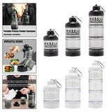 Maxbell Protein Powder Container Food Storage Containers for Pre Workout Home Travel Black 13x7cm