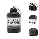 Maxbell Protein Powder Container Food Storage Containers for Pre Workout Home Travel Black 13x7cm