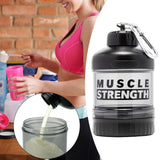 Maxbell Protein Powder Container Food Storage Containers for Pre Workout Home Travel Black 13x7cm