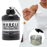 Maxbell Protein Powder Container Food Storage Containers for Pre Workout Home Travel Black 13x7cm