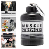 Maxbell Protein Powder Container Food Storage Containers for Pre Workout Home Travel Black 13x7cm