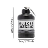 Maxbell Protein Powder Container Food Storage Containers for Pre Workout Home Travel Black 13x7cm