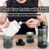 Maxbell Protein Powder Container Food Storage Containers for Pre Workout Home Travel Black 18x7cm