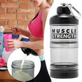 Maxbell Protein Powder Container Food Storage Containers for Pre Workout Home Travel Black 18x7cm