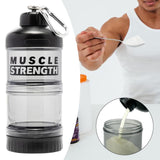 Maxbell Protein Powder Container Food Storage Containers for Pre Workout Home Travel Black 18x7cm