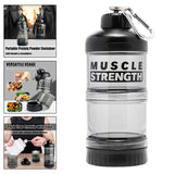 Maxbell Protein Powder Container Food Storage Containers for Pre Workout Home Travel Black 18x7cm