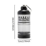 Maxbell Protein Powder Container Food Storage Containers for Pre Workout Home Travel Black 18x7cm