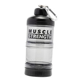 Maxbell Protein Powder Container Food Storage Containers for Pre Workout Home Travel Black 18x7cm