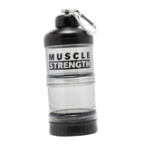 Maxbell Protein Powder Container Food Storage Containers for Pre Workout Home Travel Black 18x7cm