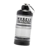 Maxbell Protein Powder Container Food Storage Containers for Pre Workout Home Travel Black 18x7cm