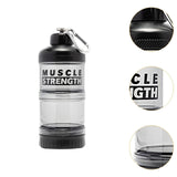 Maxbell Protein Powder Container Food Storage Containers for Pre Workout Home Travel Black 18x7cm