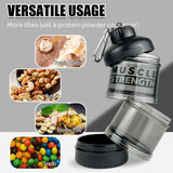 Maxbell Protein Powder Container Food Storage Containers for Pre Workout Home Travel Black 18x7cm