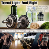 Maxbell Protein Powder Container Food Storage Containers for Pre Workout Home Travel Black 18x7cm