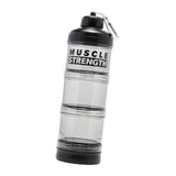 Maxbell Protein Powder Container Food Storage Containers for Pre Workout Home Travel Black 23x7cm