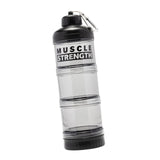 Maxbell Protein Powder Container Food Storage Containers for Pre Workout Home Travel Black 23x7cm