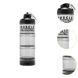 Maxbell Protein Powder Container Food Storage Containers for Pre Workout Home Travel Black 23x7cm