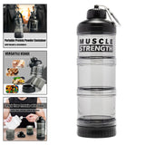 Maxbell Protein Powder Container Food Storage Containers for Pre Workout Home Travel Black 23x7cm