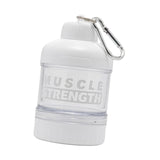 Maxbell Protein Powder Container Food Storage Containers for Pre Workout Home Travel White 13x7cm