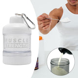 Maxbell Protein Powder Container Food Storage Containers for Pre Workout Home Travel White 13x7cm