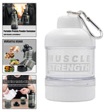 Maxbell Protein Powder Container Food Storage Containers for Pre Workout Home Travel White 13x7cm