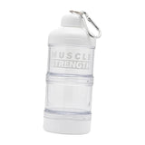 Maxbell Protein Powder Container Food Storage Containers for Pre Workout Home Travel White 18x7cm