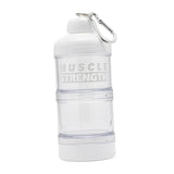 Maxbell Protein Powder Container Food Storage Containers for Pre Workout Home Travel White 18x7cm