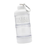 Maxbell Protein Powder Container Food Storage Containers for Pre Workout Home Travel White 18x7cm