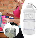 Maxbell Protein Powder Container Food Storage Containers for Pre Workout Home Travel White 18x7cm