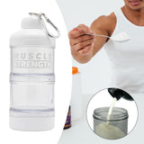 Maxbell Protein Powder Container Food Storage Containers for Pre Workout Home Travel White 18x7cm