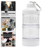 Maxbell Protein Powder Container Food Storage Containers for Pre Workout Home Travel White 18x7cm