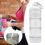 Maxbell Protein Powder Container Food Storage Containers for Pre Workout Home Travel White 23x7cm