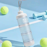 Maxbell Protein Powder Container Food Storage Containers for Pre Workout Home Travel White 23x7cm