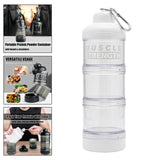 Maxbell Protein Powder Container Food Storage Containers for Pre Workout Home Travel White 23x7cm