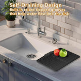Maxbell Silicone Dish Drying Mat Easy Clean Refrigerator Under Sink Sturdy Drain Pad Black