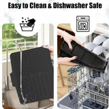 Maxbell Silicone Dish Drying Mat Easy Clean Refrigerator Under Sink Sturdy Drain Pad Black