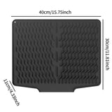 Maxbell Silicone Dish Drying Mat Easy Clean Refrigerator Under Sink Sturdy Drain Pad Black