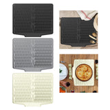 Maxbell Silicone Dish Drying Mat Easy Clean Refrigerator Under Sink Sturdy Drain Pad Black