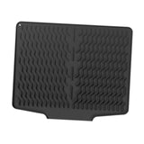 Maxbell Silicone Dish Drying Mat Easy Clean Refrigerator Under Sink Sturdy Drain Pad Black