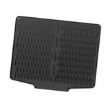 Maxbell Silicone Dish Drying Mat Easy Clean Refrigerator Under Sink Sturdy Drain Pad Black