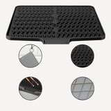 Maxbell Silicone Dish Drying Mat Easy Clean Refrigerator Under Sink Sturdy Drain Pad Black