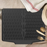 Maxbell Silicone Dish Drying Mat Easy Clean Refrigerator Under Sink Sturdy Drain Pad Black